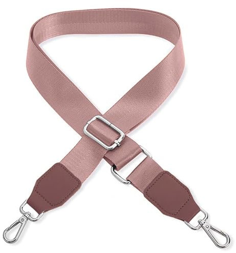 Schultergurt für Handtasche Laptoptasche - Roségold [Metallfarbe: Silber] - Länge verstellbar 89-142 cm - Breite 3,8 cm - Ersatz Gurt Band Schulterriemen Strap Umhängegurt für Laptoptasche