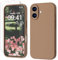 GOODVISH 3 in 1 für iPhone 16 Hülle, mit 2 Stück Schutzfolie Liquid Silikon Hülle [Upgraded Kameraschutz] Soft Mikrofaserfutter Handyhülle Kratzfest stoßfeste SchutzCase für iPhone 16 6.1, Desert