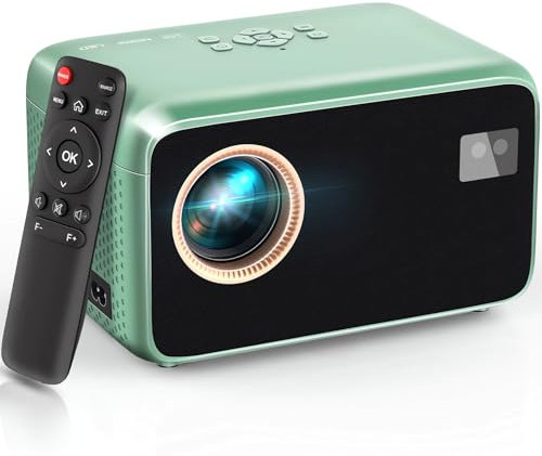 【Auto Focus/Keystone】Proiettore 4K Supporta, 18000L Mini Proiettore WiFi6 Bluetooth 1080P Nativo Full HD, 300 Videoproiettore Portatile Home Cinema con 50% Zoom per Telefono/TV Stick/Laptop/HDMI/USB