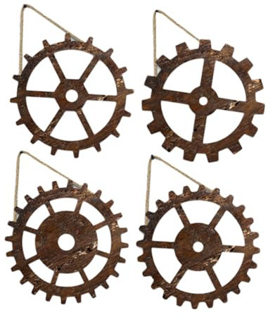 IWOWHERO 4stücke Industrielles Wandornament Teiliges Vintage Zahnräder Wanddeko Steampunk Stil Für Wohnzimmer Büro Und Schlafzimmer Einzigartige Wandgestaltung Für Kreative Räume