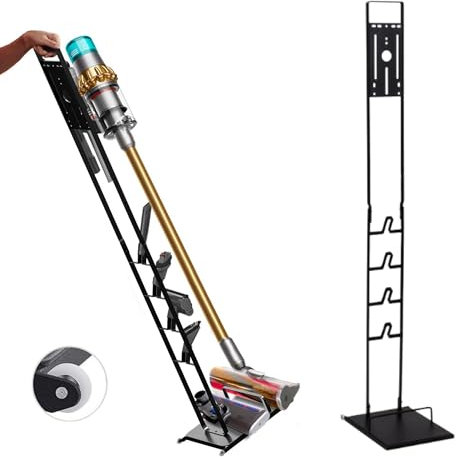 Vicyol S&D Soporte de Aspiradora con Ruedas sin perforar la Pared. Compatible con Dyson V15 V12 V11 V10 V8 V7 V6 - DC45/ DC35/ DC58/ DC59/ DC62/ DC74- Organizador de Almacenamiento de Suelo