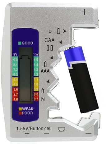 Testeur de Piles Universel,Testeur Piles Toutes Piles,Numérique Digital Testeur Batterie avec Écran,Petit Ménage Testeur de Batterie pour AA AAA C D N 9V 6F22 1.5V Piles Bouton Mini Batteries