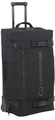 Lifeventure Expedition Clamshell Reisetasche mit Rollen, 110 l, Schwarz, Zusammenklappbarer, großer Koffer mit hartem Boden und leichtgängigen Rollen