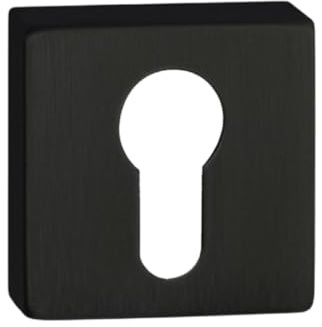 Set Bocchetta Bocchette Quadrata per Serratura Yale | Copri Foro Nero Opaco e Cromo Satinato | Design Moderno e Resistente per Porte Interne ed Esterne | Set da 1 e 2 Pezzi (1, Nero)