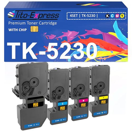 Toner TK5230 TK-5230 Kompatibel für Kyocera ECOSYS M5521cdn M5521cdw P5021 P5021cdn P5021cdw Kyocera TK-5230K TK-5230C TK-5230Y TK-5230M Schwarz, Magenta, Gelb, Cyan 4er-Pack