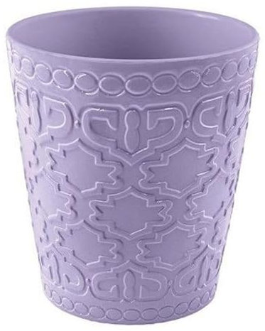 Vaso Orchidea in Ceramica Liscia o damascato | VARI COLORI | misura 14x13 cm idea regalo (Viola Damascato)