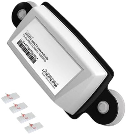 Toll Pass Holder, Toll Passport Windscreen Holder – With UV Blocker, Clear Replacement Adhesive Disks, Quick Installation for Number Plates, Motorcycles Parking