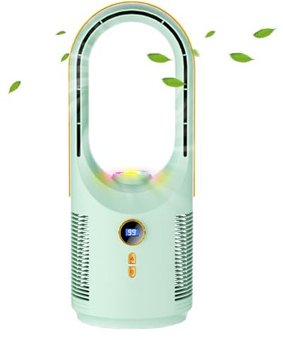 Niesel Bladeless Desk Fan Silent, USB Rechargeable Portable Quiet Cooling Table Fan, Multi-functional Desktop Bladeless, Small Air Cooler Tabletop Fans, Portable Silent Cooling