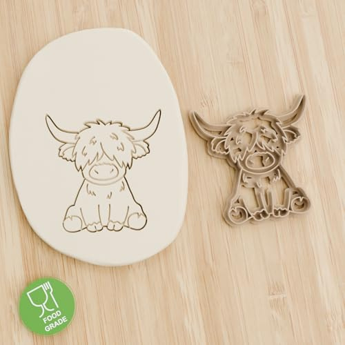 Schottisches Hochlandrind cookie cutter Fondant Keksstempel/Ausstechform keksausstecher PLA ca.8cm