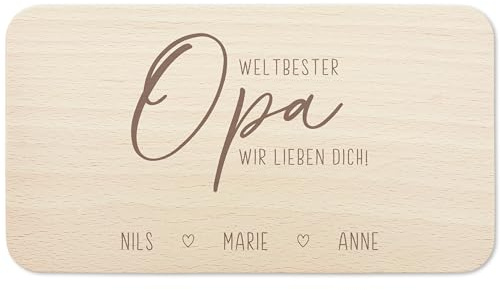 Frühstücksbrettchen Holz Opa Frühstücksbrett personalisiert Brettchen Vatertagsgeschenk Brett Vatertag Geschenk Großvater Holzbrett mit Gravur
