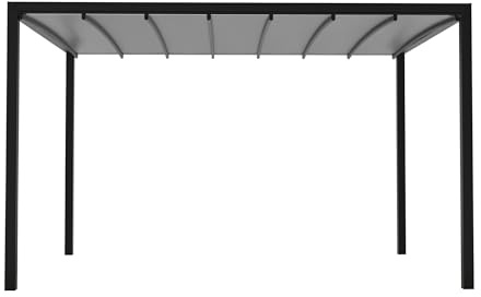 BS COM Pergola Bioclimatica in alluminio con tetto retrattile e LED - HERA Antracite