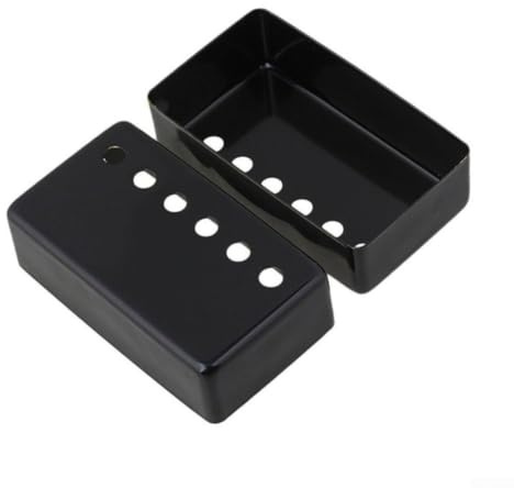 Humbucker Pickup Abdeckung Set Aus Nickel Für E-gitarre, 50mm Hals Und 52mm Steg Polabstand, Metall Cover Lp Stil Gitarrenparts, Chrom Finish, 2 Stück Im Paket Für Reparatur Und Upgrade(Black)
