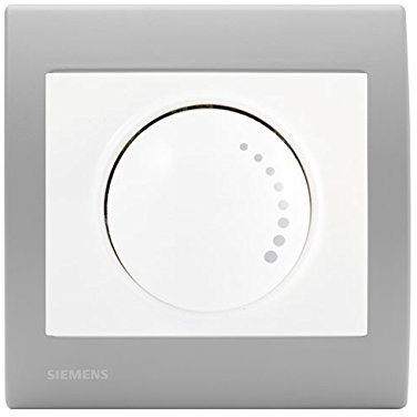 Va et Vient Variateur 500W Blanc Delta Iris + Plaque basic Silver