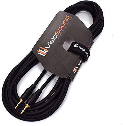 VisioSound 3.5mm Stereo Mini Jack to Jack AUX Lead/Audio Auxiliary Cable MP3 Car DJ Hi-Fi 5m Black