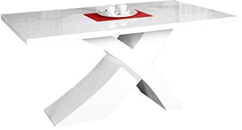 Sedex Clever Esszimertisch 140-200/90cm / Ausziehfunktion/Hochglanz/Designertisch/Esstisch - weiß