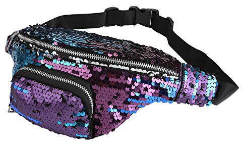 CHIC DIARY Unisex Meerjungfrau Pailletten Hüfttasche Multifunktional Bauchtasche Lässige Gürteltasche Sporttasche Outdoor Travel Kosmetiktasche