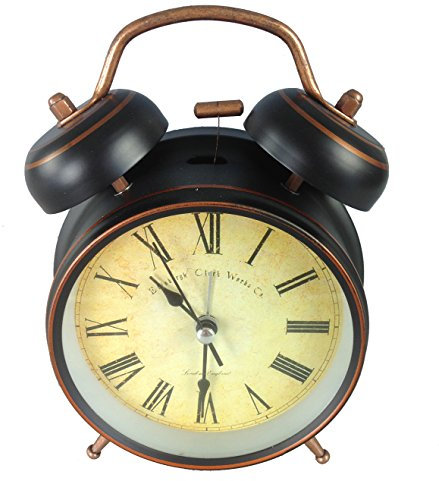 GMMH Tischuhr Nostalgie Antik Vintage Retro Metall Standuhr Wecker Uhr Design (14-5)