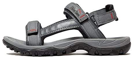 Peter Storm Men's Saunton II Sandals with Adjustable Straps, Grippy Rubber Sole & Nubuck Leather Upper, Summer Footwear (Grey, UK Footwear Size System, Adult, Men, Numeric, Medium, 10)