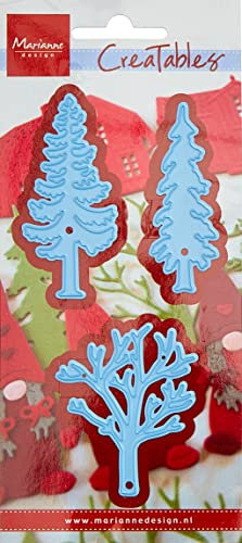 Marianne Design LR0556 Creatables Schablonen zum Schneiden und Embossing, Forstbäume, für Bastelarbeiten, Metall, Hellblau, 4,5 x 5,6 cm