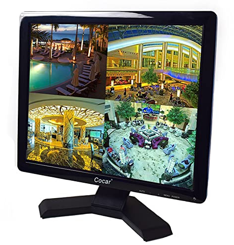 Moniteur de vidéosurveillance 17 avec ports d'entrée/sortie audio VGA, HDMI, AV BNC, haut-parleur intégré, écran HD 4:3 (rétroéclairage LED) écran de sécurité LCD avec lecteur USB pour caméra de