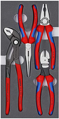 KNIPEX - 00 20 01 V15 Tools - 4 Piece Basic Pliers Set in Foam Tray (002001V15)