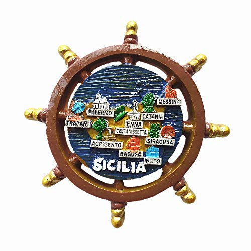 3D Ruderform Sizilien Italien Kühlschrankmagnet Touristensouvenir Geschenkkollektion Haus & Küche Dekoration Magnetaufkleber Handwerk Sizilien Kühlschrankmagnet