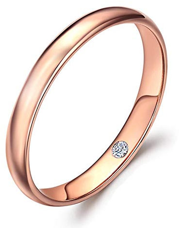 Bishilin Eheringe 750 Gold Poliert Rund mit Diamond Damen Verlobungsringe Hochzeitringe Große 62 (19.7)