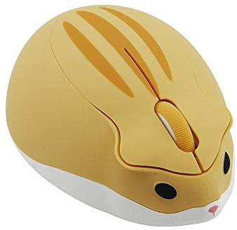 2.4GHz Wireless Mouse Cute Hamster Shape Less Noice Portable Mobile Optical 1200DPI USB Mice Cordless Mouse for PC Laptop Computer Notebook MacBook Kids Girl Men Women Adults Gift (Yellow)