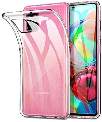 REY - Funda Carcasa Gel Transparente para Samsung Galaxy A71, Ultra Fina 0,33mm, Silicona TPU de Alta Resistencia y Flexibilidad