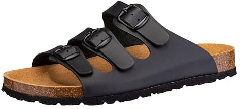 Lico Bioline Lady Damen Pantoletten, schwarz vegan, 41 EU