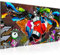 Runa Art Wandbild Graffiti 1 Teilig 100 x 40 cm Modern Bild auf Vlies Leinwand Street Art Loft Wohnzimmer Bunt 401812a