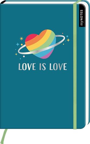myNOTES Notizbuch A5: Love is Love: Notebook medium, gepunktet | Im LGBTQ Design: Ideal als Bullet Journal oder Tagebuch