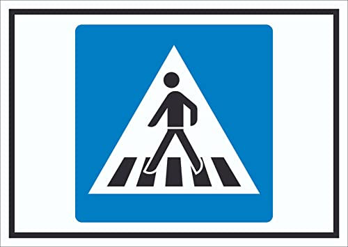 HB-Druck Fußgängerüberweg Symbol Schild A0 Rückseite selbstklebend