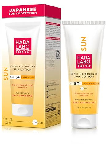 Hada Labo Tokyo Sonnenlotion Körper SPF 50 - UVA/UVB Schutz mit Hyaluronsäure Panthenol Wasserfest