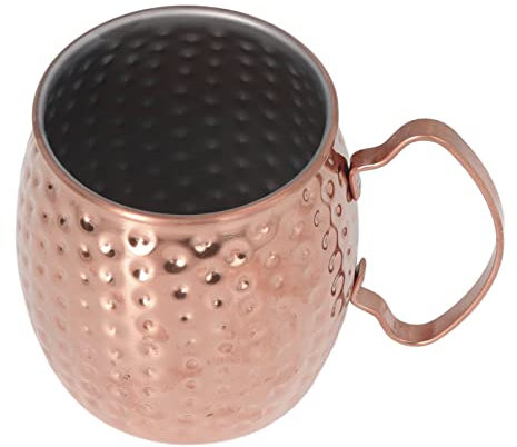 500 Ml Moscow Mule Becher, Cocktailbecher aus Edelstahl 304, für Bier, Eistee, Eiskaffee, Cocktail (Roségold)