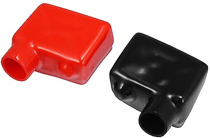 X AUTOHAUX 1 Pair Battery Terminal Insulation Covers, 17mm for Car Red Black