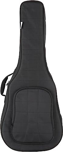 Shaman WGBT-4122BK Westerngitarre Tasche - Dick gepolsterter Gigbag für Akustikgitarren - Verstellbare Halsstütze - Gepolsterte Außentasche mit extra Tablet-Fach - Mit Rucksackgarnitur - Schwarz