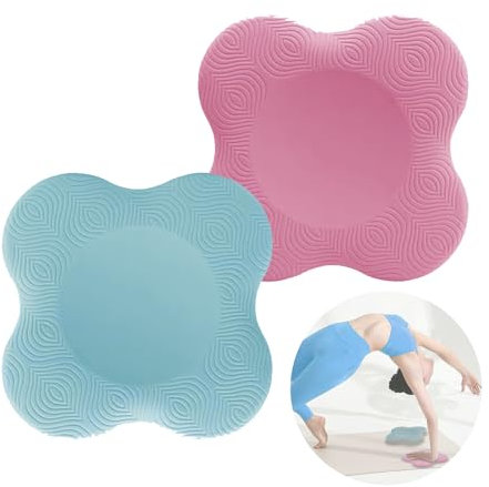 2 Stücke Yoga Knieschoner, Rutschfest Knieschoner Matte Set, Weich Kniekissen, Maximale Entlastung und Unterstützung der Knie für Yoga, Gymnastik, Pilates, Aerobic(Pink, Blau)