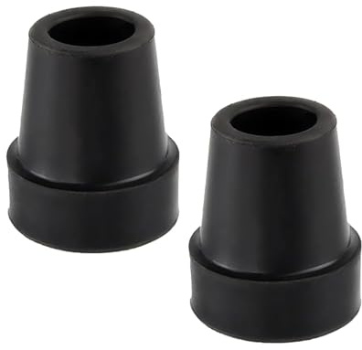 2 Piezas Tacos de Goma para Muletas, Puntas de Bastón Antideslizantes, Antideslizante Punta de Caña Goma, Conteras Redondas para Muletas Antideslizantes, para Caminar, Bastón