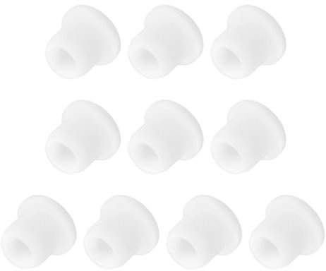 sourcing map 10 PCS Silicone Stopper Replacement Plug for Salt Shakers, 2/5in(10mm) Reusable Salt Shakers Hollow Stopper Sealing Plug for Flower Pot Bottle, White