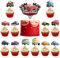 UdacA 49 Stück Cars Tortendeko, Auto Cupcake Topper Muffin Deko, Cartoon Cupcake Tortendeko für Kuchendekoration, Muffin Deko, Kinder Geburtstag Part