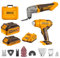 INGCO 20V Cordless Multi-Tool 10000-20000RPM and Cordless Hot Air Gun Portable Heat Gun Max 1022°F (550°C), 100/200 L/min with 1Pcs 4.0Ah Battery and 1Pcs 2.0Ah Battery COSLI230703