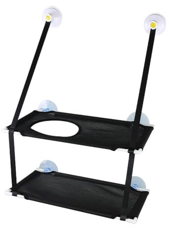Cat Window Hammock - Double Layer Sunny Seat Perch Mounted Cat Bed with Suction Cups - Black
