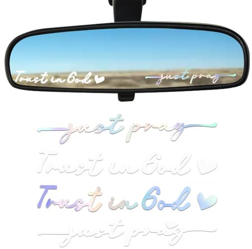 Christliche Auto-Aufkleber, AFUNTA Glaube, 4 Stück, Glaube, Auto-Aufkleber, Trust in God, Rückspiegel-Aufkleber, religiöse Auto-Dekoration für christliches Geschenk, Bibelvers