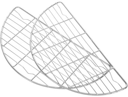 Generisch 2 Stück Kleines Halbrundes Kühlregal Aus Edelstahl, Halbrunder Ölablassregal, Dampfregal, Lebensmittelkühlregal Für Tempura, Frittierte Lebensmittel, Silber