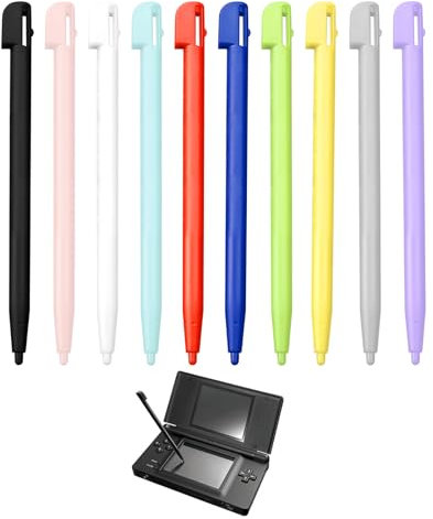 Lot de 10 mini stylets élégants compatibles avec Nintendo DS, 9 x 0,5 cm, stylet de rechange en plastique compatible avec Nintendo DS 3DS XL LL Wii U NDSL