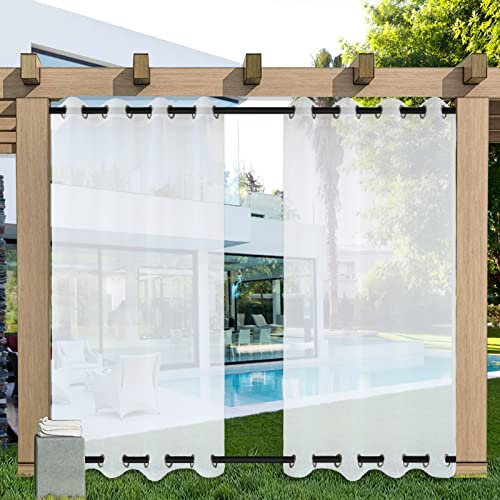 Wasserdichte Vorhänge für den Außenbereich, 2 Stück (160 x 200 cm), Windschutz, personalisierbar, wetterfest, für Terrasse