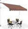 HOMASIS Klemmmarkise 150/200/250/300/350/400cm, höhenverstellbarer Sonnenschutz, Markise Balkon ohne Bohren, Balkonmarkise mit Handkurbel, UV-Schutz, Gelenkarmmarkise für Außenbereiche (Braun+3,5 m)