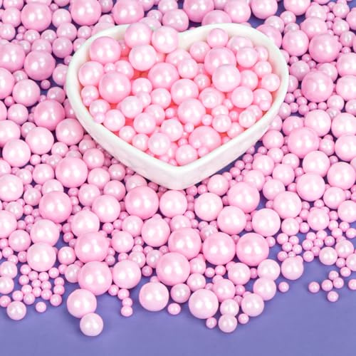 Twisweet Pink Sprinkles 130g, Edible Pearl Sprinkles for Cake Decorating | Pink sugar pearls, cake decorations & cake toppers for cupcakes, cookies, ice cream, baby showers, weddings & Valentine's Day
