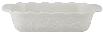 Mason Cash in The Meadow Auflaufform, rechteckig, mittelgroß, 22,5 x 18 cm, 1,7 l, Steingut, zum Backen, Gemüse und Desserts, cremefarben